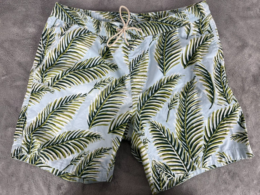 Bonobos Swim Trunks Mens Large 7" Green Palm Dream Print Board Shorts